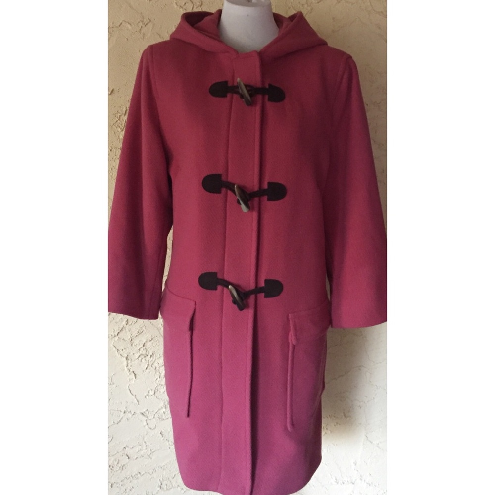 Nwot Talbots Toggle Button, Mauve Wool Blend Coat - image 1